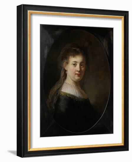 Young Woman in Fantasy Costume, 1633-Rembrandt van Rijn-Framed Giclee Print