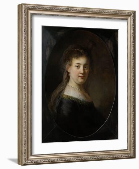 Young Woman in Fantasy Costume-Rembrandt van Rijn-Framed Art Print