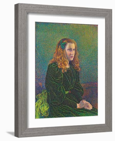 Young Woman in Green Dress, 1893-Theo van Rysselberghe-Framed Giclee Print