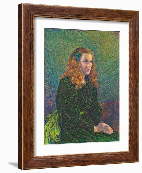 Young Woman in Green Dress, 1893-Theo van Rysselberghe-Framed Giclee Print