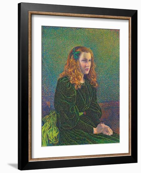 Young Woman in Green Dress, 1893-Theo van Rysselberghe-Framed Giclee Print