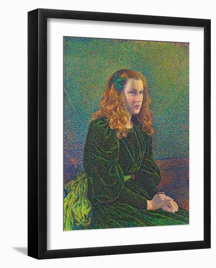 Young Woman in Green Dress, 1893-Theo van Rysselberghe-Framed Giclee Print