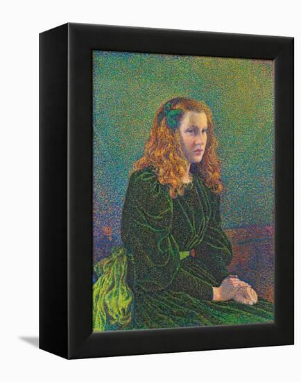 Young Woman in Green Dress, 1893-Theo van Rysselberghe-Framed Premier Image Canvas