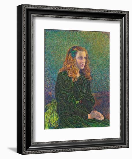 Young Woman in Green Dress, 1893-Theo van Rysselberghe-Framed Giclee Print