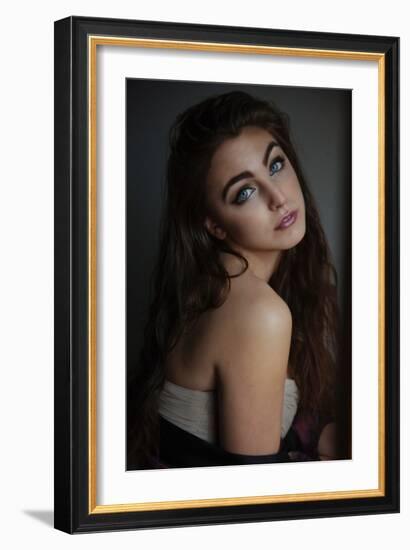 Young Woman in Silk-Vania Stoyanova-Framed Photographic Print