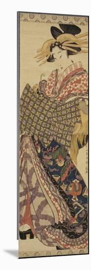 Young Woman in Traditional Highly Decorative Japanese Costume-Katsukawa Shunsen-Mounted Giclee Print