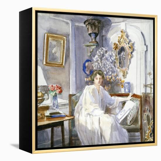 Young Woman in White, C1864-1930-Anna Lea Merritt-Framed Premier Image Canvas