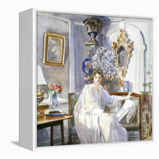 Young Woman in White, C1864-1930-Anna Lea Merritt-Framed Premier Image Canvas