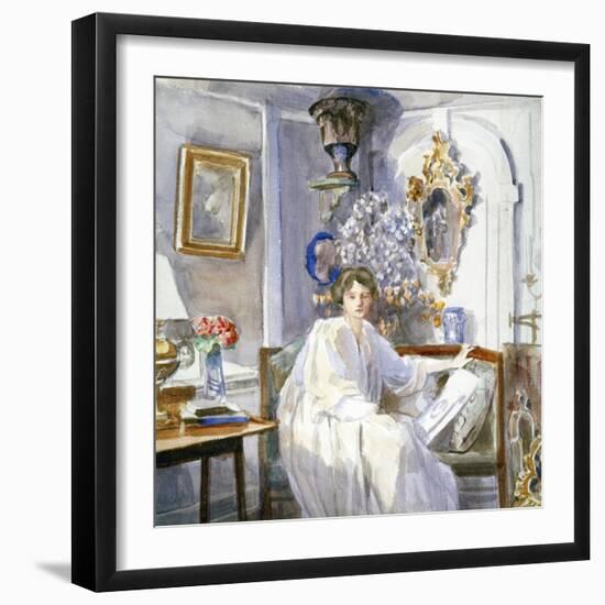 Young Woman in White, C1864-1930-Anna Lea Merritt-Framed Giclee Print