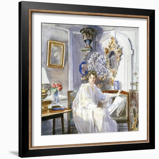 Young Woman in White, C1864-1930-Anna Lea Merritt-Framed Giclee Print