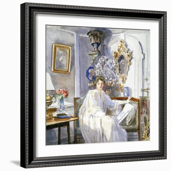 Young Woman in White, C1864-1930-Anna Lea Merritt-Framed Giclee Print