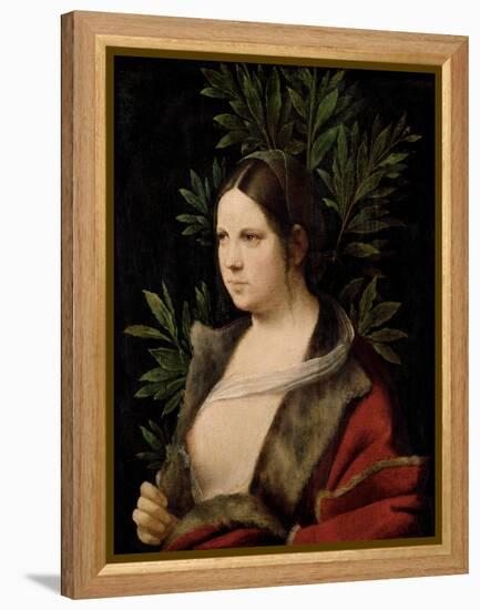 Young Woman (Laura)-Giorgione-Framed Premier Image Canvas