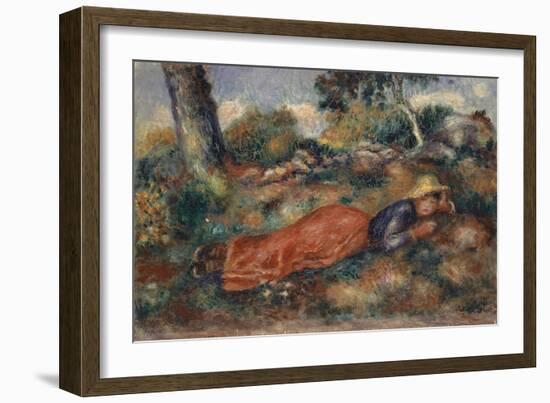 Young Woman Lying in the Grass, 1890-95-Pierre-Auguste Renoir-Framed Giclee Print