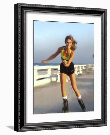 Young Woman on Rollerblades at the Beach-Bill Bachmann-Framed Photographic Print