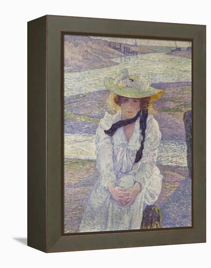 Young Woman on the Banks of the Greve, Jeune Femme au Bord de La Greve, 1901-Theo van Rysselberghe-Framed Premier Image Canvas