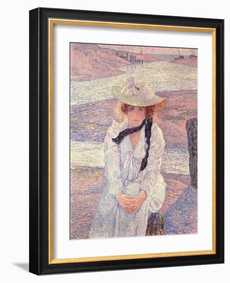 Young Woman on the Banks of the Greve River, 1901-Theo van Rysselberghe-Framed Giclee Print