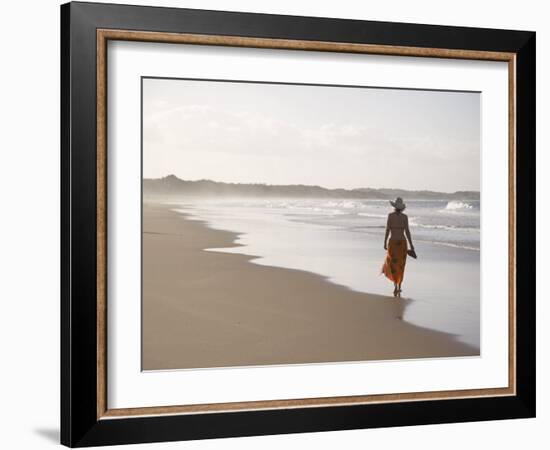 Young Woman on Tofo Beach Near Inhambane in Southern Mozambique-Julian Love-Framed Photographic Print