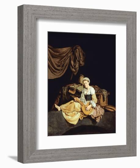 Young Woman Playing a Mandolin-Cornelis Bega-Framed Giclee Print