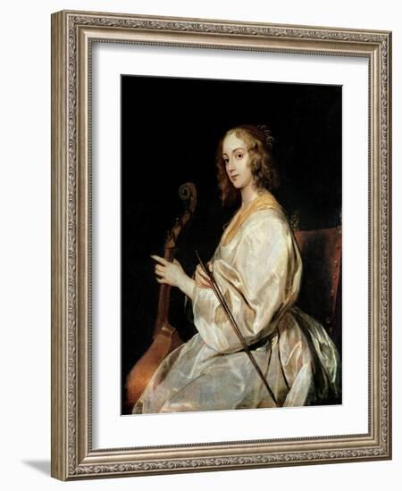 Young Woman Playing a Viola Da Gamba-Sir Anthony Van Dyck-Framed Giclee Print