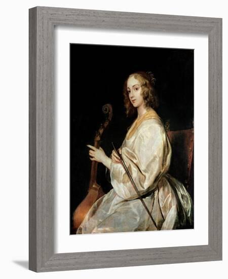 Young Woman Playing a Viola Da Gamba-Sir Anthony Van Dyck-Framed Giclee Print