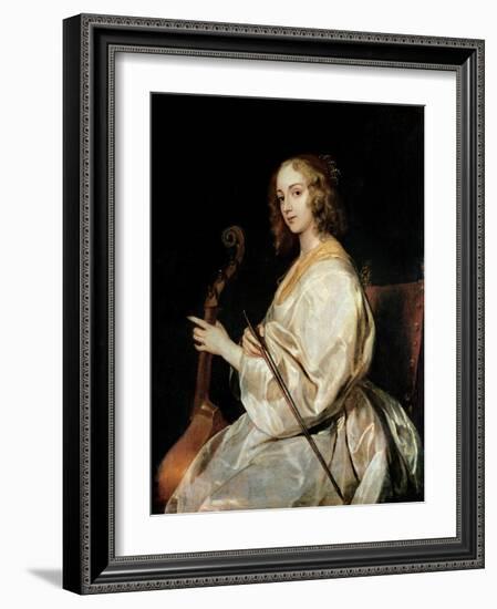 Young Woman Playing a Viola Da Gamba-Sir Anthony Van Dyck-Framed Giclee Print