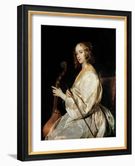 Young Woman Playing a Viola Da Gamba-Sir Anthony Van Dyck-Framed Giclee Print