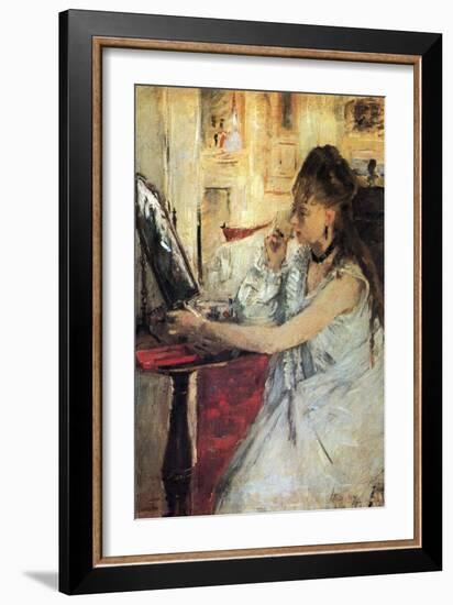 Young Woman Powdering Her Face-Berthe Morisot-Framed Art Print