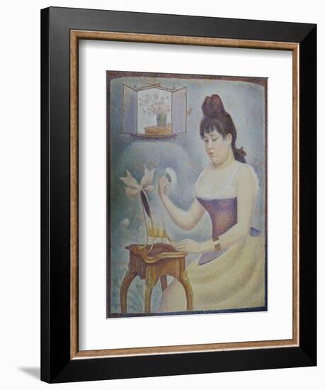 Young Woman Powdering Herself, 1889/90-Georges Seurat-Framed Giclee Print