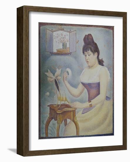 Young Woman Powdering Herself, 1889/90-Georges Seurat-Framed Giclee Print