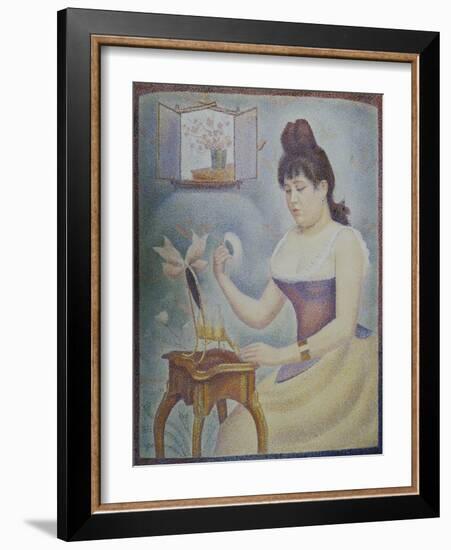 Young Woman Powdering Herself, 1889/90-Georges Seurat-Framed Giclee Print