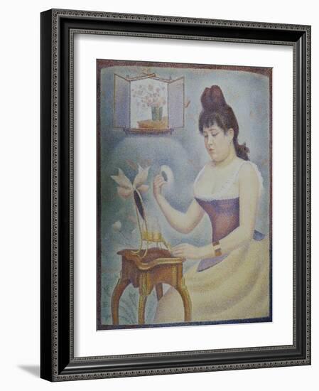 Young Woman Powdering Herself, 1889/90-Georges Seurat-Framed Giclee Print