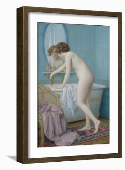 Young Woman Preparing Her Bath-Jules Scalbert-Framed Giclee Print