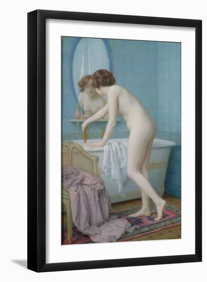 Young Woman Preparing Her Bath-Jules Scalbert-Framed Giclee Print