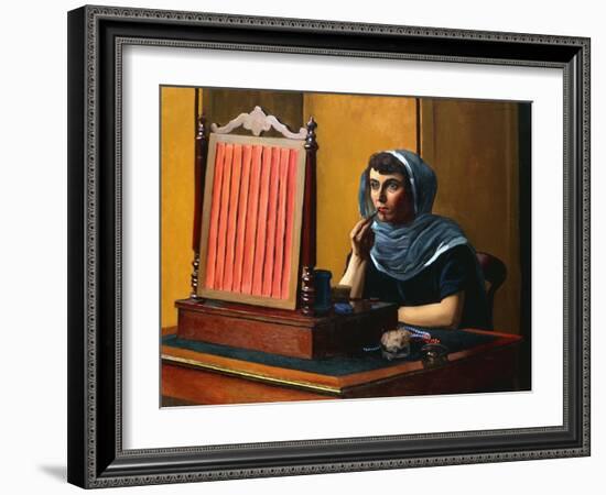 Young Woman Putting on Lipstick; Jeune Femme Se Mettant Du Rouge a Levres, 1925-Félix Vallotton-Framed Giclee Print