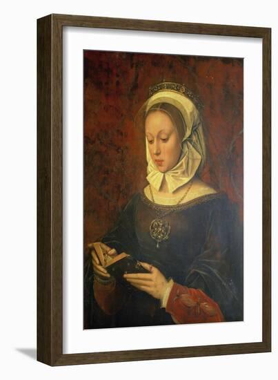 Young Woman Reading a Book of Hours-Ambrosius Benson-Framed Giclee Print