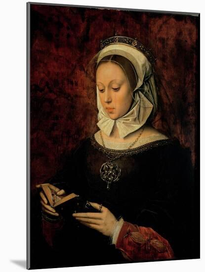 Young Woman Reading a Book of Hours-Ambrosius Benson-Mounted Giclee Print