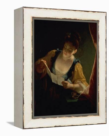 Young Woman Reading a Letter-Jean Raoux-Framed Premier Image Canvas