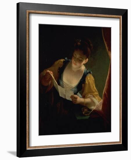 Young Woman Reading a Letter-Jean Raoux-Framed Giclee Print