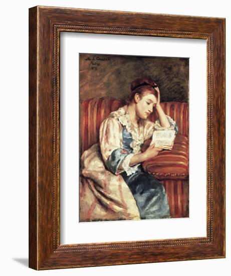 Young Woman Reading-Mary Cassatt-Framed Giclee Print