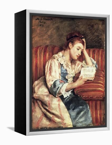 Young Woman Reading-Mary Cassatt-Framed Premier Image Canvas