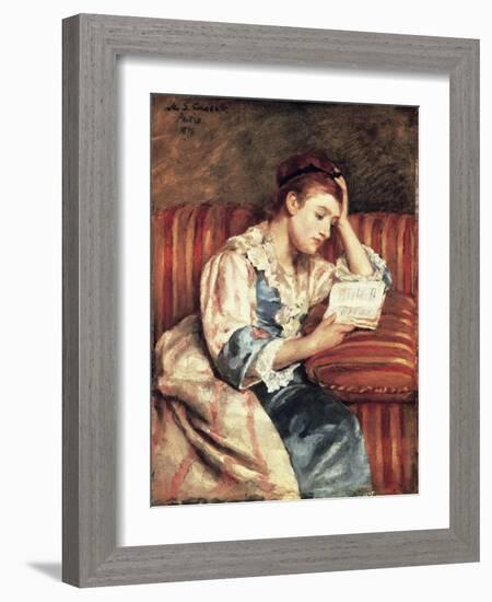 Young Woman Reading-Mary Cassatt-Framed Giclee Print