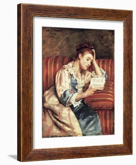 Young Woman Reading-Mary Cassatt-Framed Giclee Print