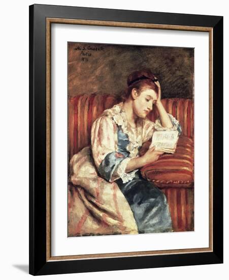 Young Woman Reading-Mary Cassatt-Framed Giclee Print