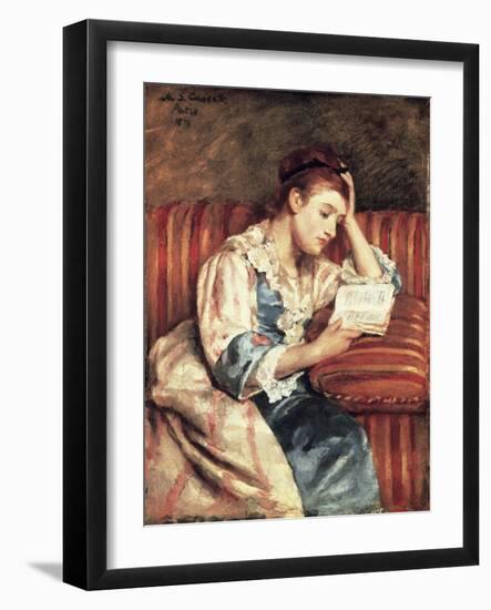 Young Woman Reading-Mary Cassatt-Framed Giclee Print