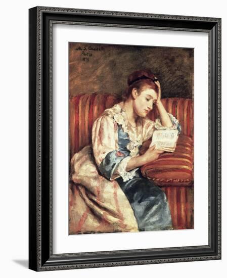 Young Woman Reading-Mary Cassatt-Framed Giclee Print