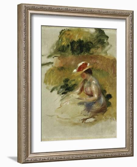 Young Woman Reading-Pierre-Auguste Renoir-Framed Giclee Print