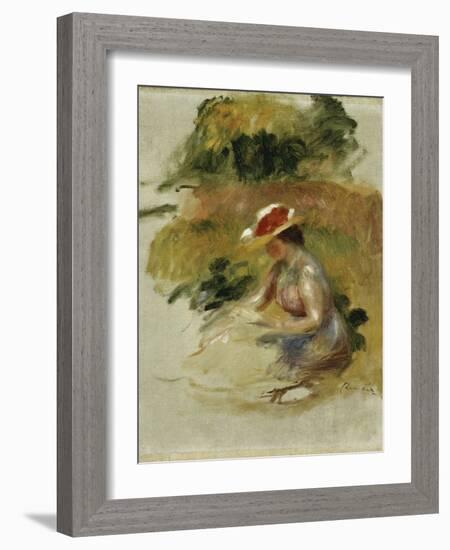 Young Woman Reading-Pierre-Auguste Renoir-Framed Giclee Print