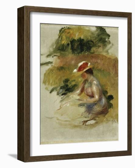Young Woman Reading-Pierre-Auguste Renoir-Framed Giclee Print