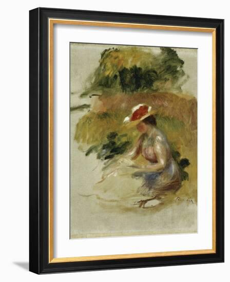 Young Woman Reading-Pierre-Auguste Renoir-Framed Giclee Print