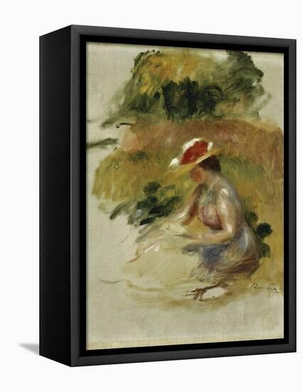 Young Woman Reading-Pierre-Auguste Renoir-Framed Premier Image Canvas